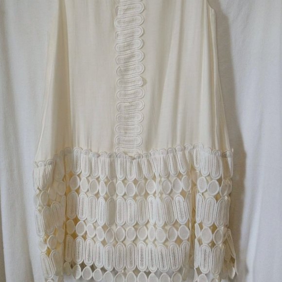 Gracia Cutwork Embriodery Cotton and Silk Shift Dress SZ Medium - Picture 3 of 5